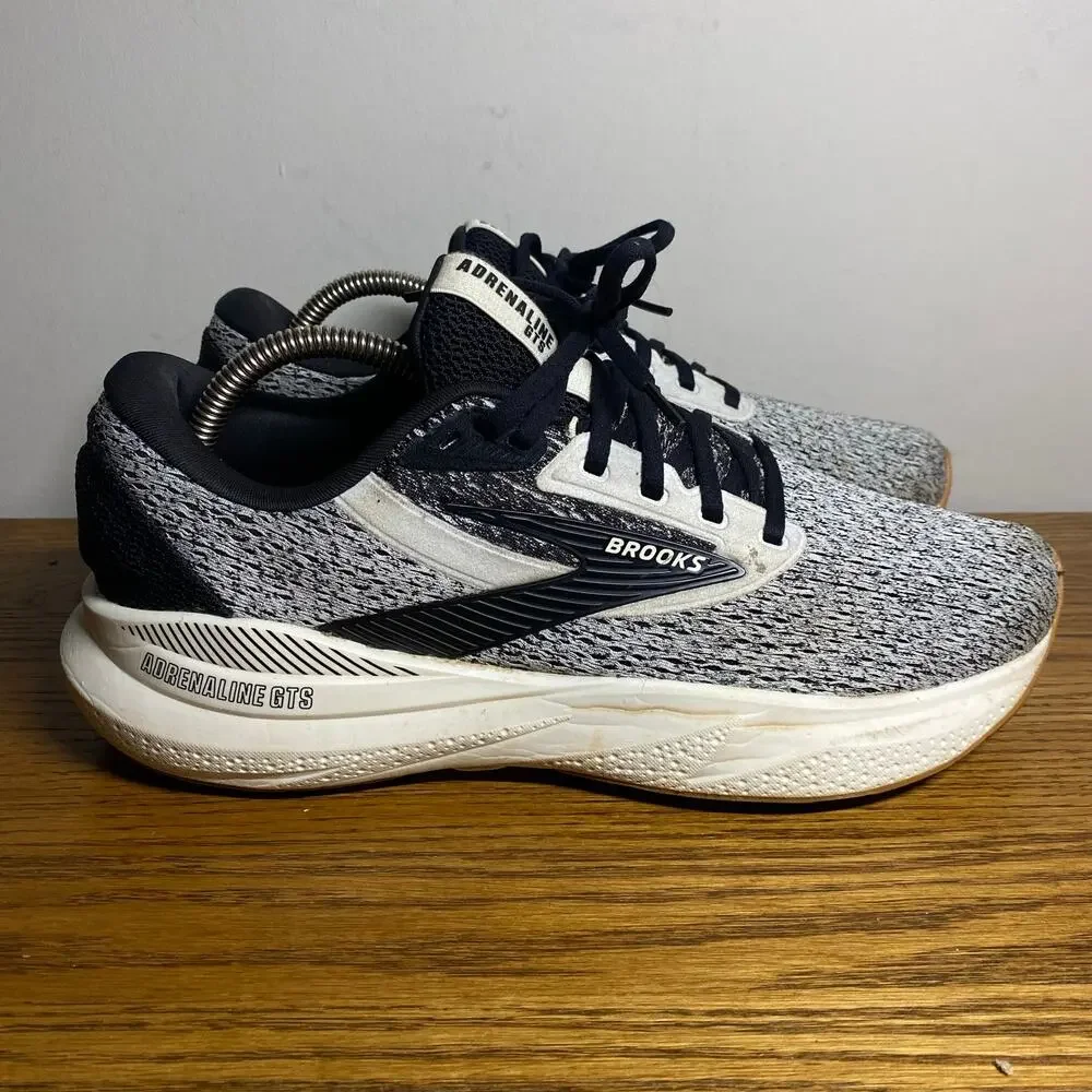 Brooks Adrenaline GTS 24 Mens 8.5 Athletic Running Comfort Sneakers Grey Black